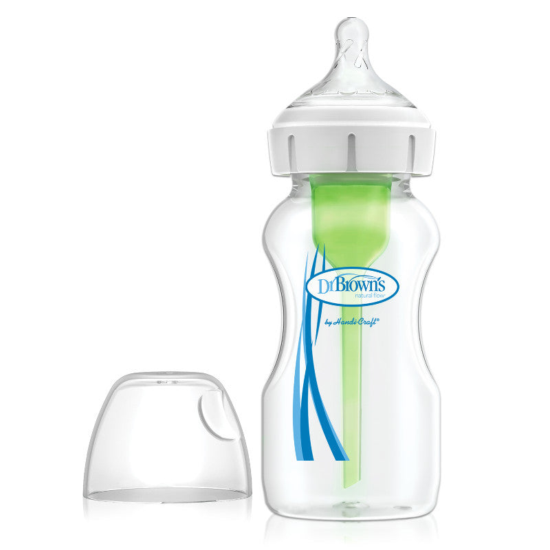 Dr. Brown’s Natural Flow Options+ Wide-Neck Baby Bottle – 270 ml – 0m+ - Baby Essentials