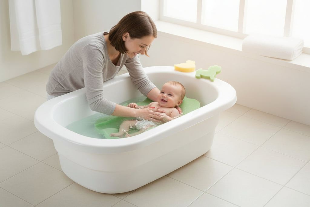 Sensillo Baby Bath Support  + 2 Bath Sponges - Blue